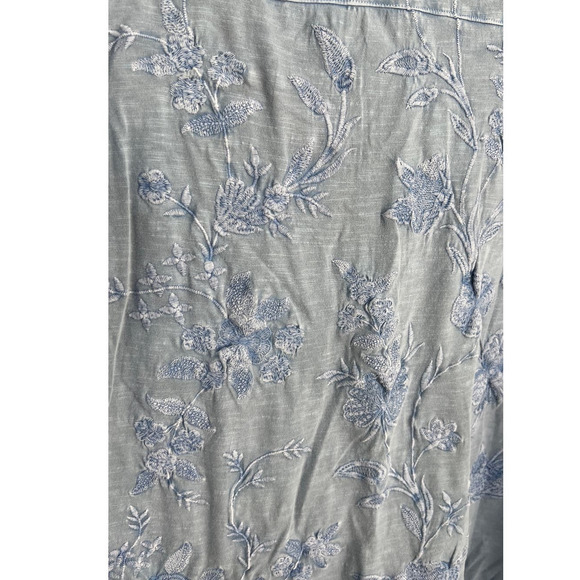 NWT Anthropologie Caite Sky Blue Cotton Embroidered Shirt - Picture 6 of 11